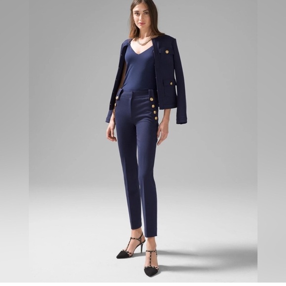 NWT WHBM® Jolie Button Straight Luxe Stretch Pant​ - Picture 2 of 14